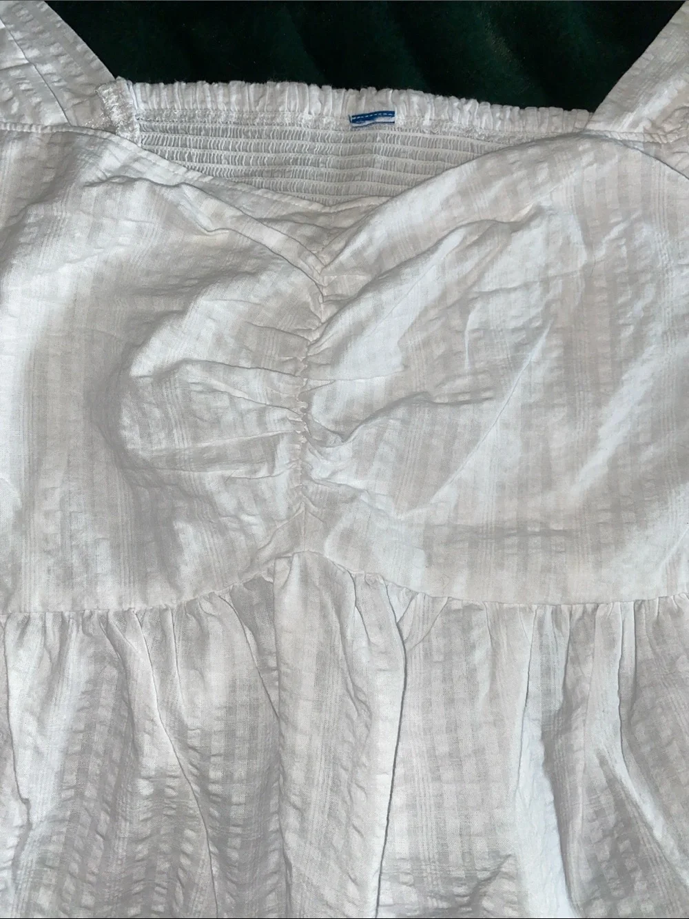 Old Navy White Square-Neck Peplum Top with Puff Sleeves